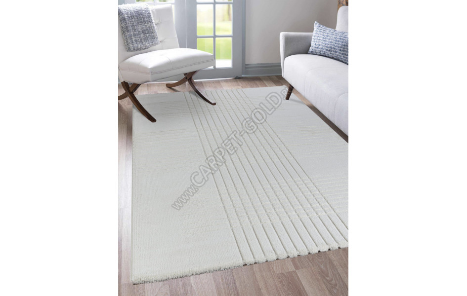 Рельефный турецкий ковер Sofia 0E389A WHITE