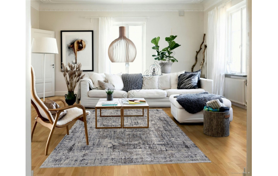 Ковер 00271 - GREY / BLUE - Прямоугольник - коллекция DUBAI